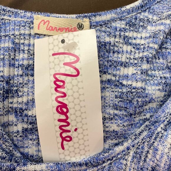 NWT Maronie blue and white lettuce hem tank size M - Picture 6 of 9